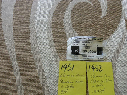 Clarence House Saarinen Melodic Jacquard Sable White Lite Brown Tulip Art Deco Mid Century