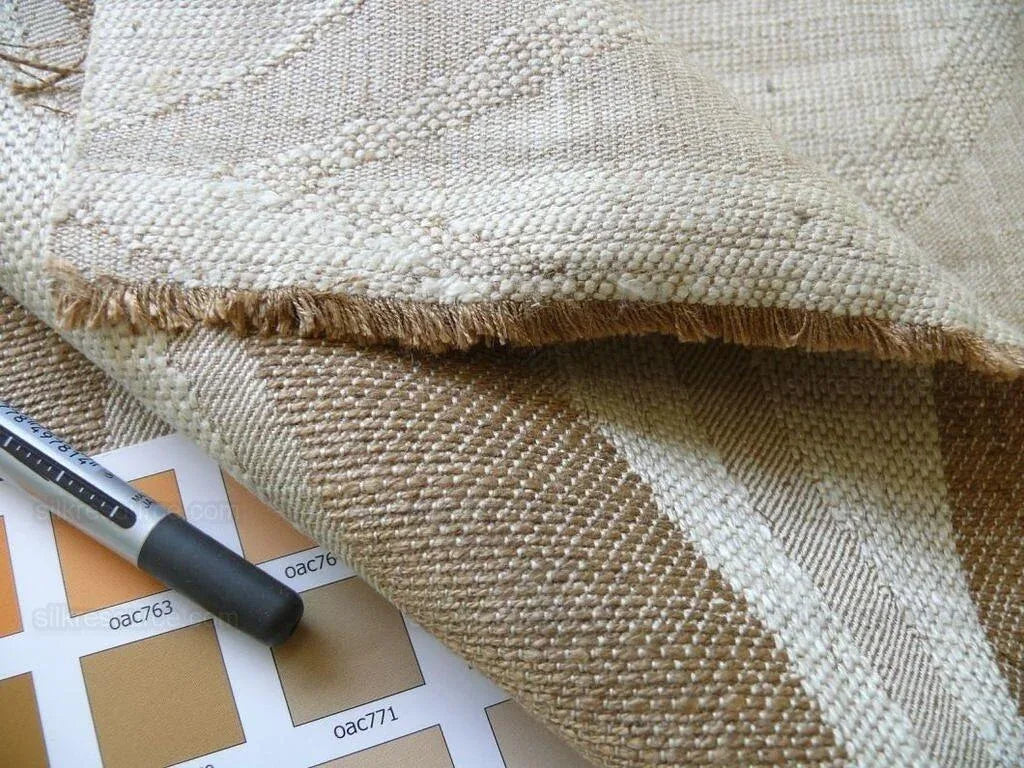 Clarence House Saarinen Melodic Jacquard Sable White Lite Brown Tulip Art Deco Mid Century