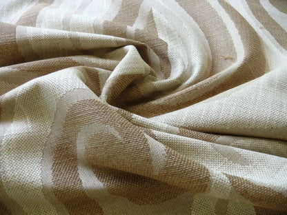 Clarence House Saarinen Melodic Jacquard Sable White Lite Brown Tulip Art Deco Mid Century