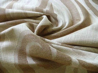 Clarence House Saarinen Melodic Jacquard Sable White Lite Brown Tulip Art Deco Mid Century