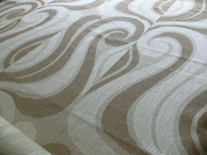 Clarence House Saarinen Melodic Jacquard Sable White Lite Brown Tulip Art Deco Mid Century