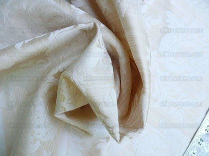 Clarence House Florent Damask Cotton Beige Pale Gold Italian Damask Pomegranate MSSP USD220/y