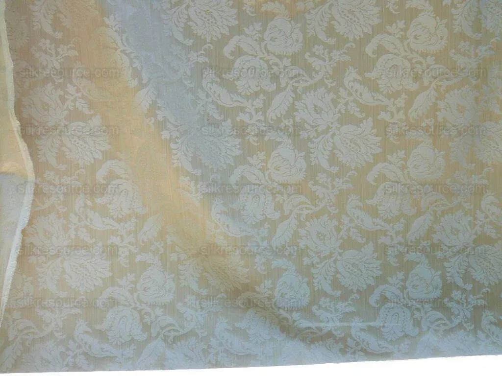 Clarence House Florent Damask Cotton Beige Pale Gold Italian Damask Pomegranate MSSP USD220/y
