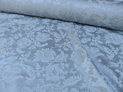 Clarence House Florent Damask Blue Italian Linen Damask Pomegranate Tulip MSRP USD 220/y