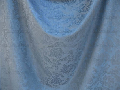 Clarence House Florent Damask Blue Italian Linen Damask Pomegranate Tulip MSRP USD 220/y