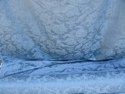 Clarence House Florent Damask Blue Italian Linen Damask Pomegranate Tulip MSRP USD 220/y