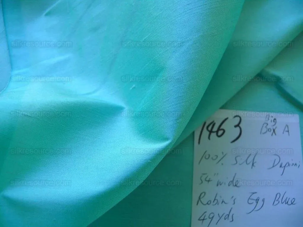 Robert Allen 100% Silk Dupioni Brite Robin's Egg Blue Aqua 54"W