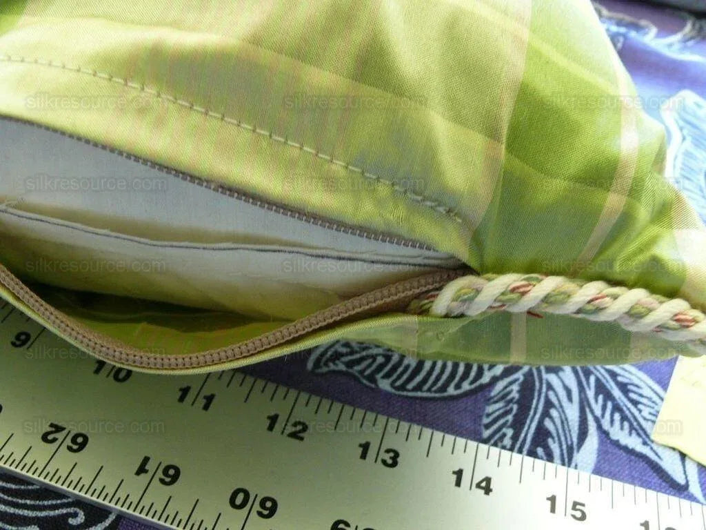 Robert Allen Watkins Glen Pillows Spring Green 100% Silk Plaid