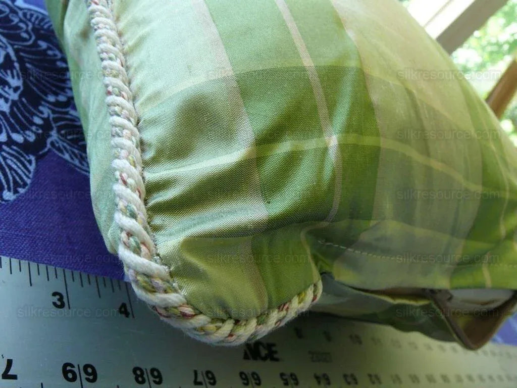 Robert Allen Watkins Glen Pillows Spring Green 100% Silk Plaid