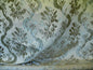 SCALAMANDRE VISBY ROSEHIP 100% SILK LAMPAS SILVER WHT BLUE #1468