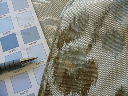 Scalamandre Visby Rosehip 100% Silk Lampas Silver White Blue #1468 MSRP USD 896/Y