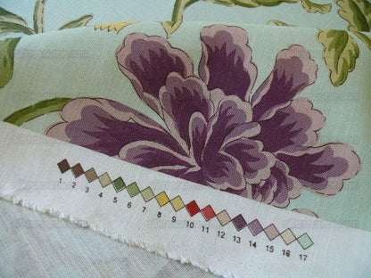 Clarence House Montpensier Linen Print Aqua Green 3y MSRP USD 200