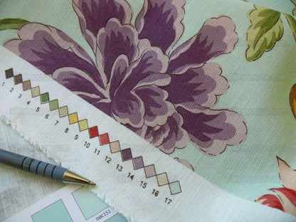 Clarence House Montpensier Linen Print Aqua Green 3y MSRP USD 200