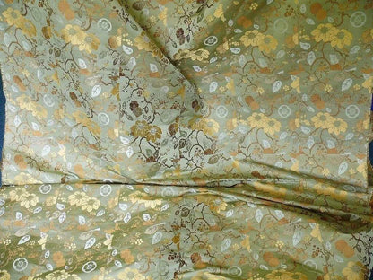 Kravet Chinoiserie Silk Lampas Plum flowing Quince ETHEREAL AIR Celadon Blue Gold