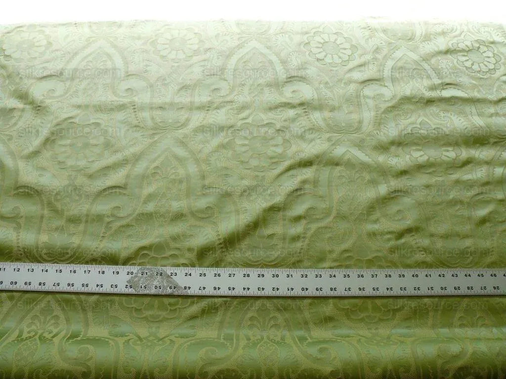 Vervain 100% Silk Medallion Lampas Spring Green Garden MSRP USD 232