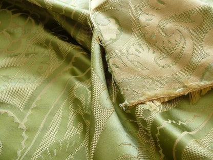 Vervain 100% Silk Medallion Lampas Spring Green Garden MSRP USD 232