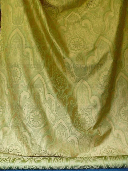 Vervain 100% Silk Medallion Lampas Spring Green Garden MSRP USD 232