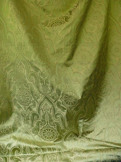 Vervain 100% Silk Medallion Lampas Spring Green Garden MSRP USD 232