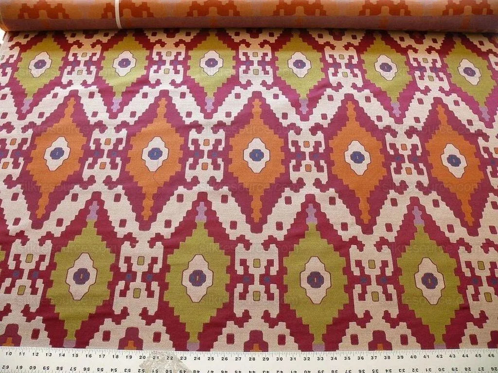 Clarence House Masa Jarquard Ikat Colorful Silk Blend MSRP USD 410/Y