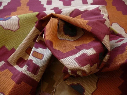 Clarence House Masa Jarquard Ikat Colorful Silk Blend MSRP USD 410/Y