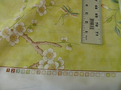 Brunschwig &amp; Fils Kanchou Parrots Chinioserie Flower Print Green