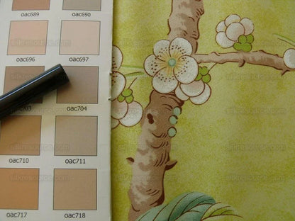 Brunschwig &amp; Fils Kanchou Parrots Chinioserie Flower Print Green