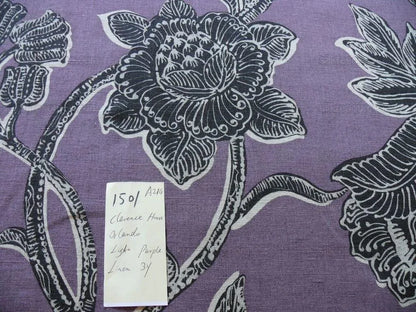 by yard Clarence House Orlando In Light Purple Linen Tropical Floral Print