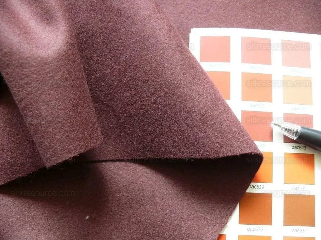 Brunschwig &amp; Fils Constable Eggplant Wool Satin Purple Brown Heavy MSRP USD 200+/y