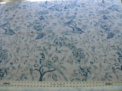 Clarence House Rambouillet Toile de Jouy Bird Flower Tree of Life Chinoiserie Indigo Blue White #1517