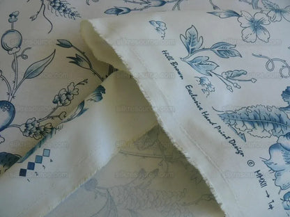 Clarence House Rambouillet Toile de Jouy Bird Flower Tree of Life Chinoiserie Indigo Blue White #1517