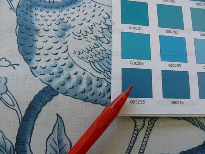 Clarence House Rambouillet Toile de Jouy Bird Flower Tree of Life Chinoiserie Indigo Blue White #1517