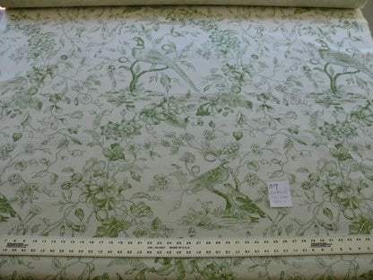 Bty Clarence House Rambouillet Toile de Jouy Bird Flower Tree of Life Chinoiserie Print Green #1519