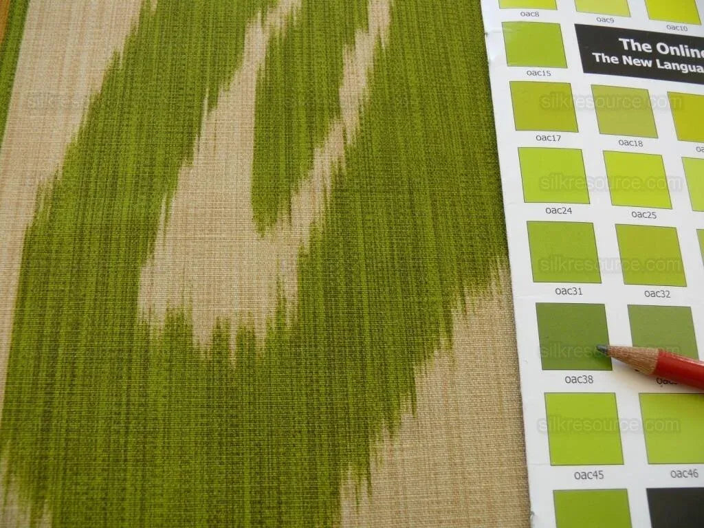 Clarence House Grand Pamir Ikat Linen Indigo Blue Fern Green Greek Island MSRP USD370/yard