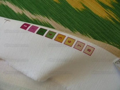 Clarence House Grand Pamir Ikat Linen Print Spectacular Rani Pink Emerald Rt$370/y