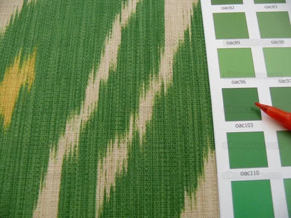 Clarence House Grand Pamir Ikat Linen Print Spectacular Rani Pink Emerald Rt$370/y