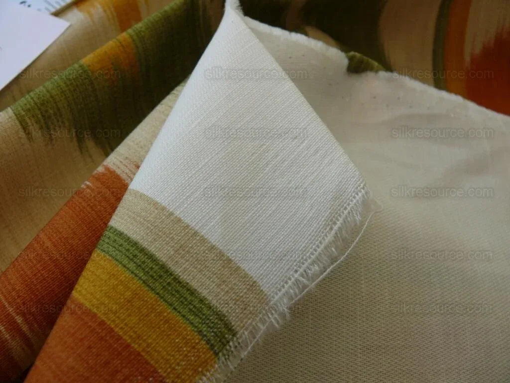 By Yd Clarence House Grand Pamir Ikat Linen Rust &amp; Fern Green MSRP USD 370/yard