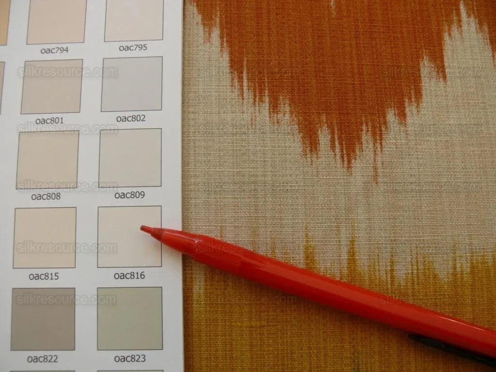 By Yd Clarence House Grand Pamir Ikat Linen Rust &amp; Fern Green MSRP USD 370/yard