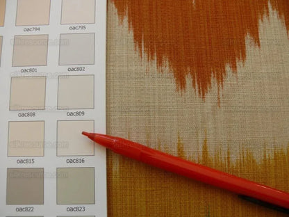 By Yd Clarence House Grand Pamir Ikat Linen Rust &amp; Fern Green MSRP USD 370/yard