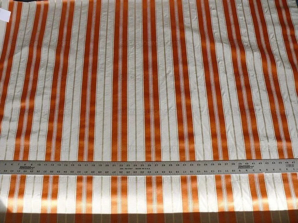 Scalamandre Keely Stripe "melon" Coral Orange On Cream MSRP USD 256/y