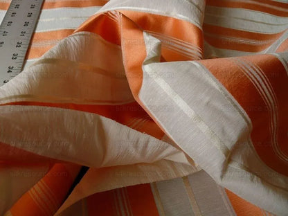 Scalamandre Keely Stripe "melon" Coral Orange On Cream MSRP USD 256/y