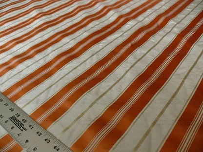 Scalamandre Keely Stripe "melon" Coral Orange On Cream MSRP USD 256/y