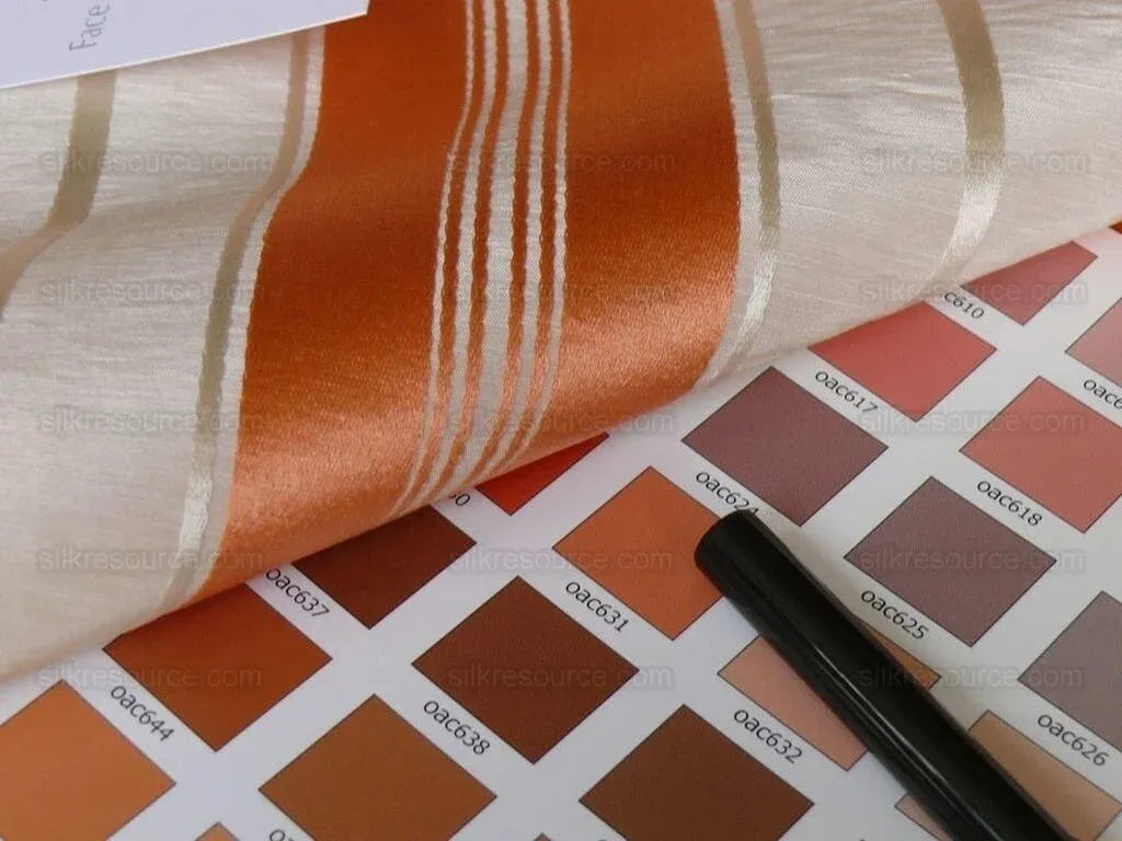 Scalamandre Keely Stripe "melon" Coral Orange On Cream MSRP USD 256/y