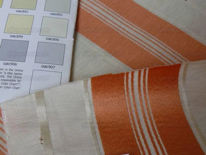 Scalamandre Keely Stripe "melon" Coral Orange On Cream MSRP USD 256/y