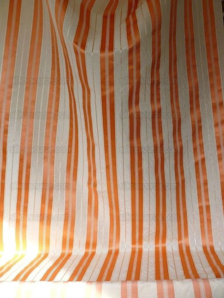 Scalamandre Keely Stripe "melon" Coral Orange On Cream MSRP USD 256/y