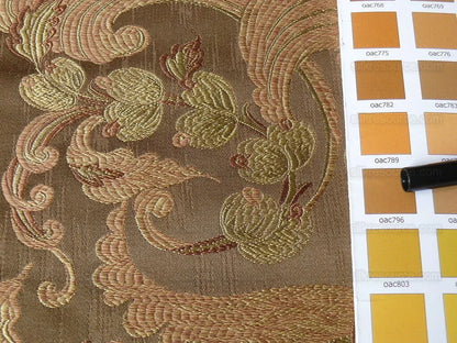 **On hold Coraggio Textile Buonarroti Tobacco Brown Silk Lampas Designed By Michelangelo - 3 yards