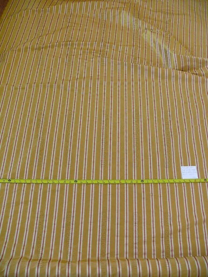 Pindler 100% Silk Satin Stripe Taffeta Wheat Gold Red Silver White