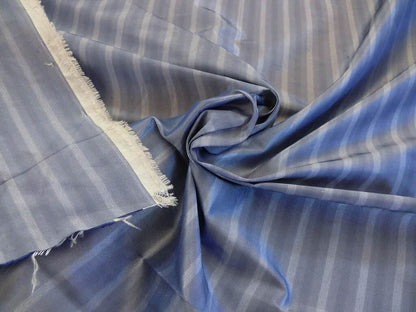 by yard Scalamandre Shimmer Silk 100% Silk Taffeta Blue Grey Cream White Silk Taffeta Stripe MSRP USD192/y