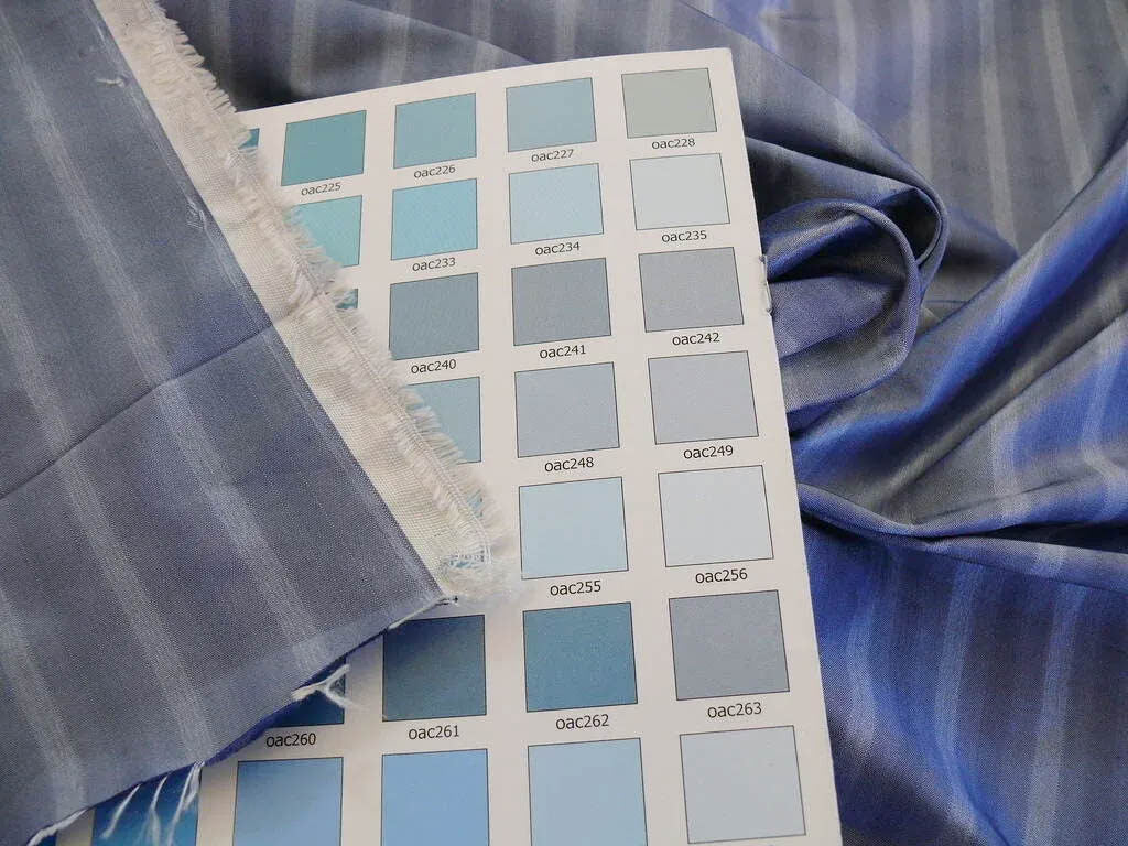 by yard Scalamandre Shimmer Silk 100% Silk Taffeta Blue Grey Cream White Silk Taffeta Stripe MSRP USD192/y