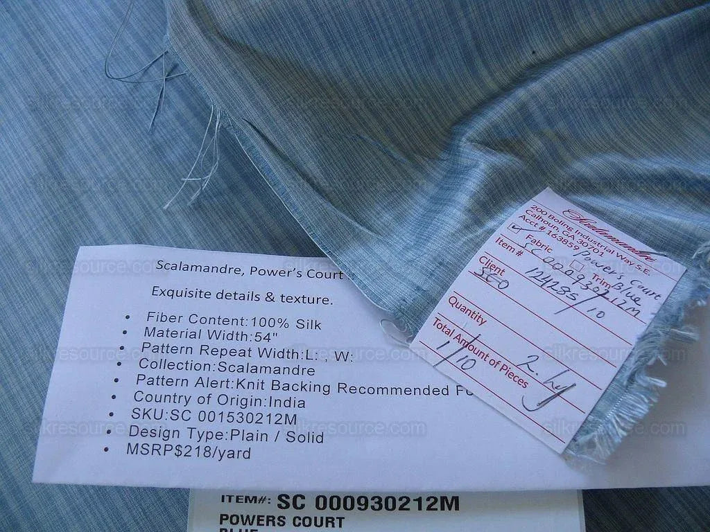 by yard Scalamandre Powers Court Blue silk Taffeta Strie Bty MSRP USD 342/y