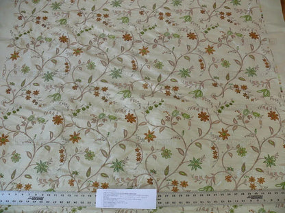 Scalamandre Old World Weaver Hand-beaded! Kyari Embroidery Silk Lime Butterscotch MSRP USD216/Y